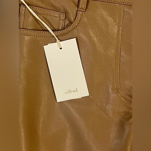 ARITZIA WILFRED Melina Low Rise Vegan Leather Pants in Constant Camel - Picture 15 of 15